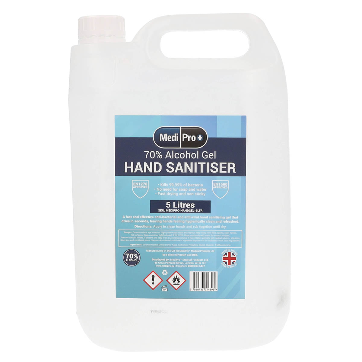 MediPro 70% Alcohol Hand Sanitiser 5 Litres - CLEARANCE - Expiry 07/2024 - MediPro