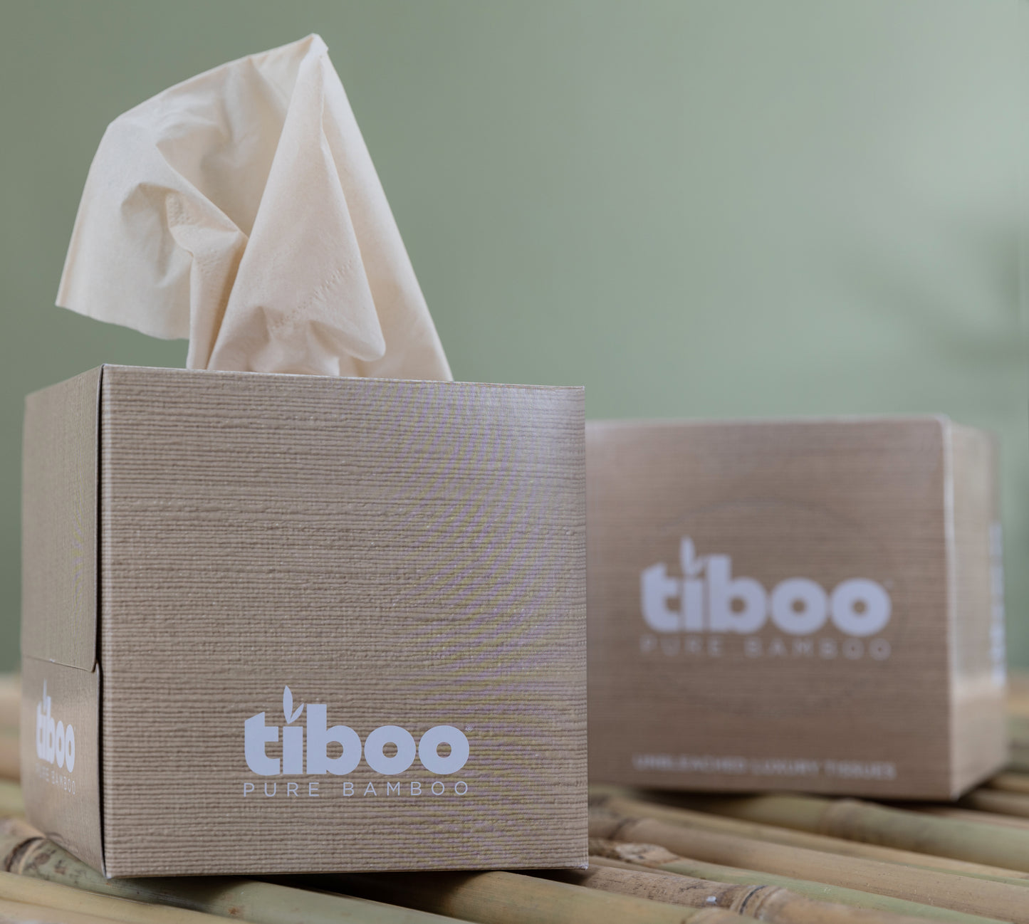 Tiboo Luxury Unbleached Cube Tissues 2ply 70 Sheets (One Box of 70 Sheets) -