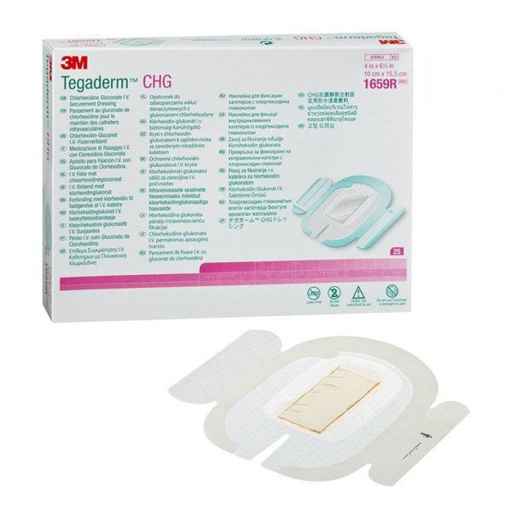 3M™ Tegaderm CHG Dressings 10x 15.5cm case of 25 – Medisave UK