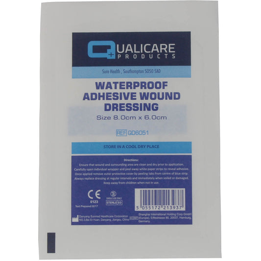Waterproof Adhesive Wound Dressing 8cm x 6cm - Pack of 100