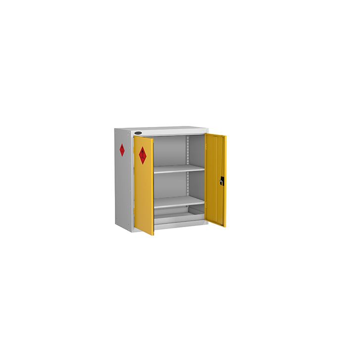 Hazardous Substance Cabinet - 1015 x 915 x 460 - Silver and Yellow - Bristol Maid