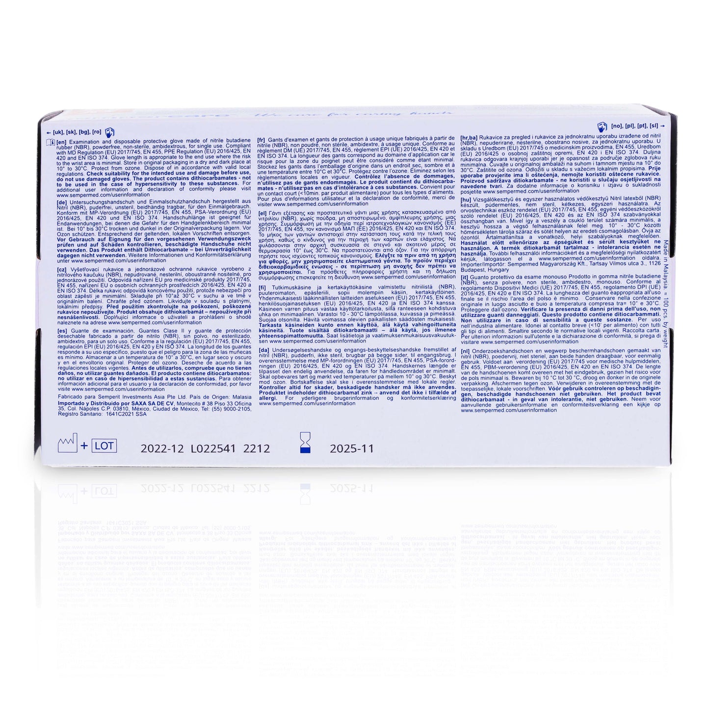 Nitrile Gloves Sempercare Velvet - Medium x 100 - SemperMed