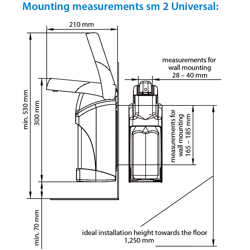 Wall Mounted Elbow Dispenser for 500ml Bottles -