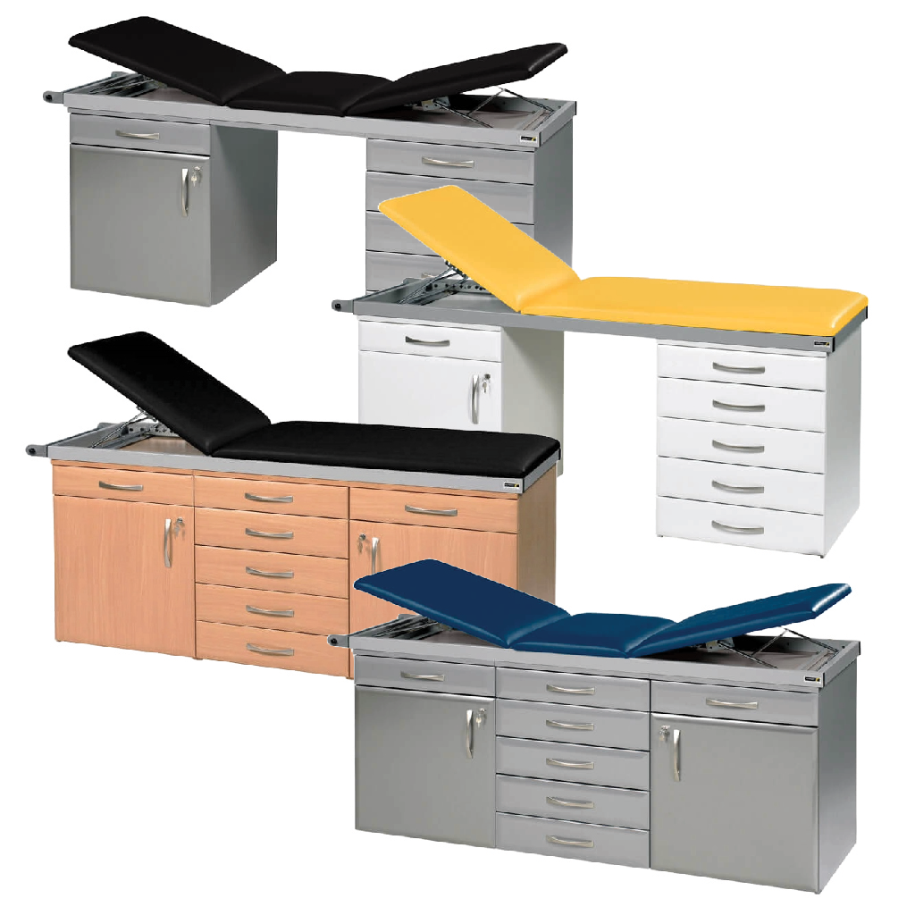 Sunflower Specialist Treatment Couch - 2 Cupboard Units, 1 Drawer Unit, 2 Section -