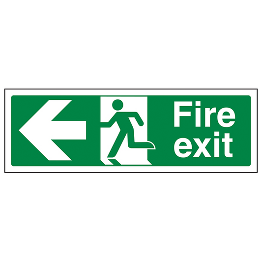Fire Exit Sign - Man Running with Arrow Left - Vinyl