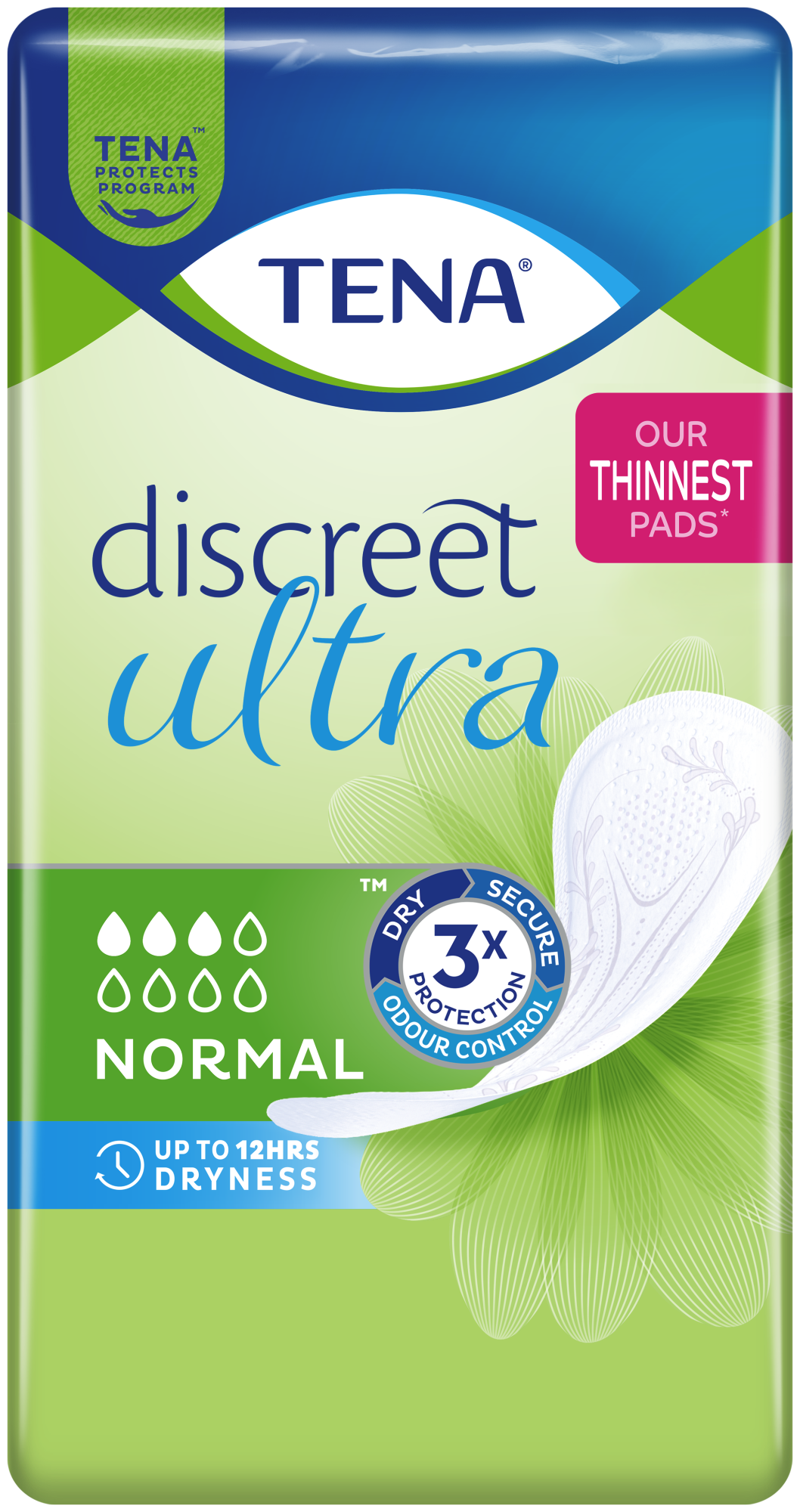 TENA Discreet Ultra Pad Normal - Pack of 16 -