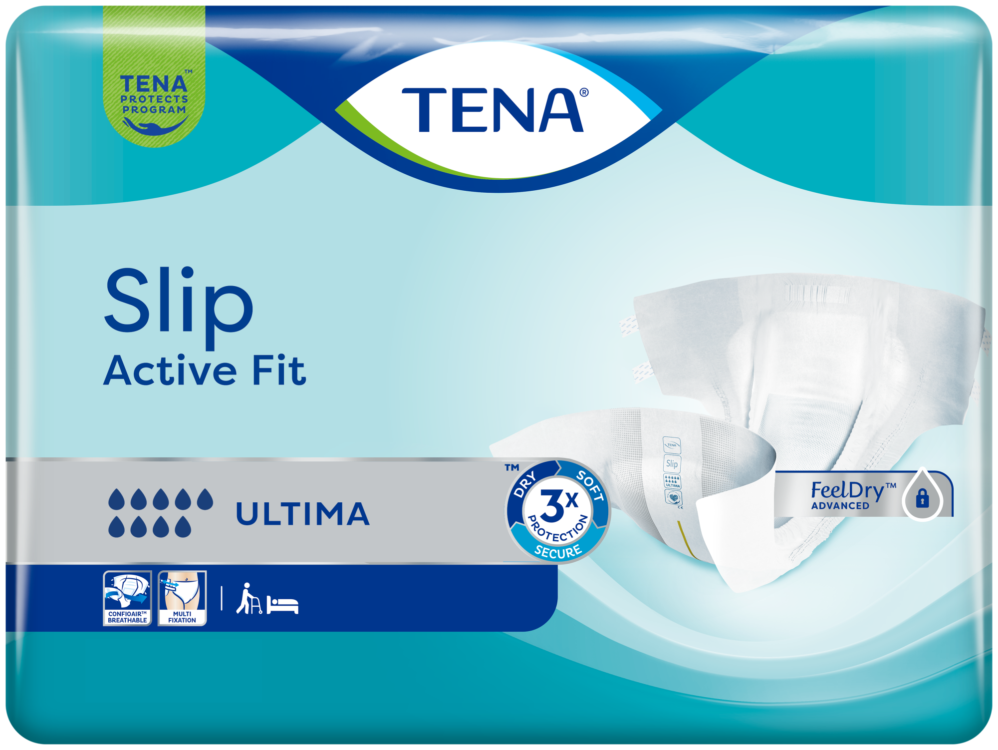TENA Slip Active Fit Ultima (PE Backed) Medium Pack of 21 Medisave UK