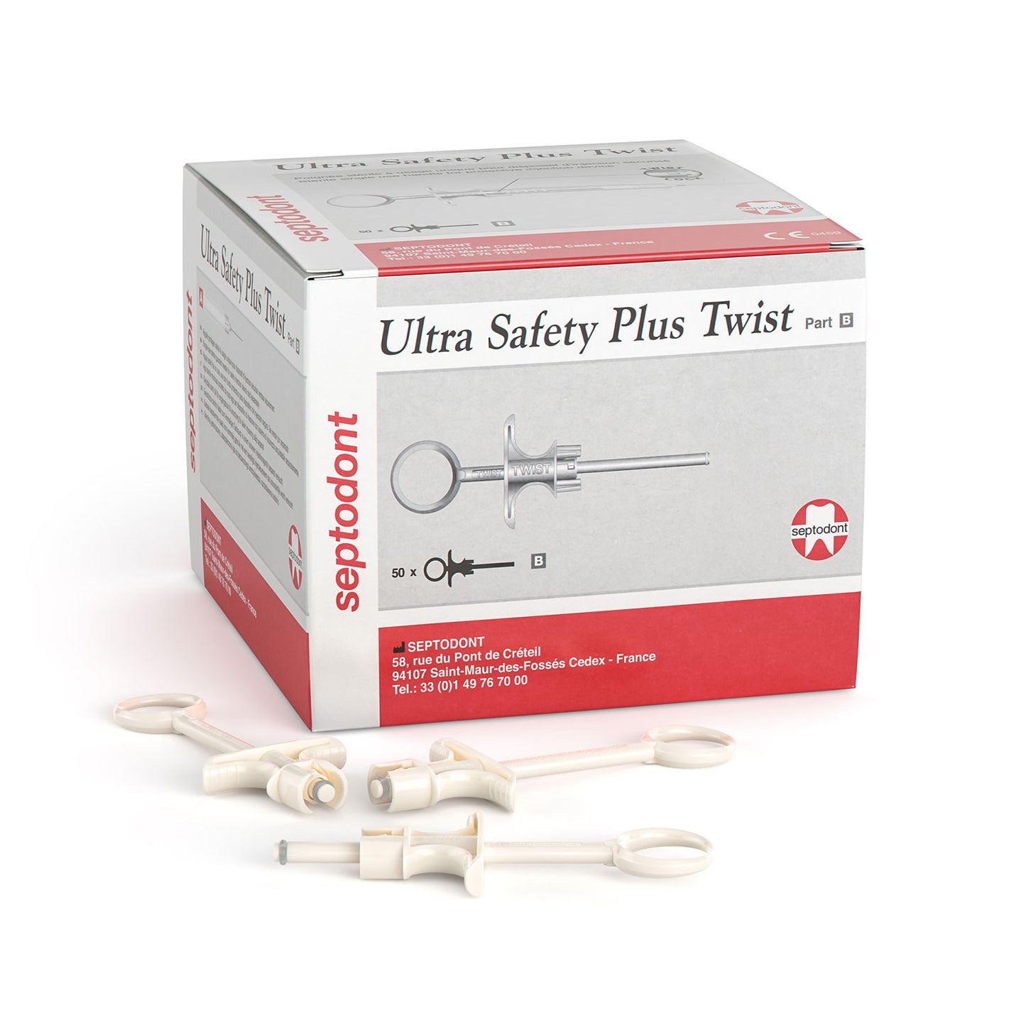 Ultra Safety Plus Twist Handle - Sterile White Single Use - Box of 50 -