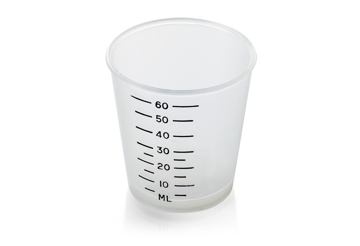 60ml Medicine Measure with Black Line Graduations - Single - Bunzl Catering Supplies