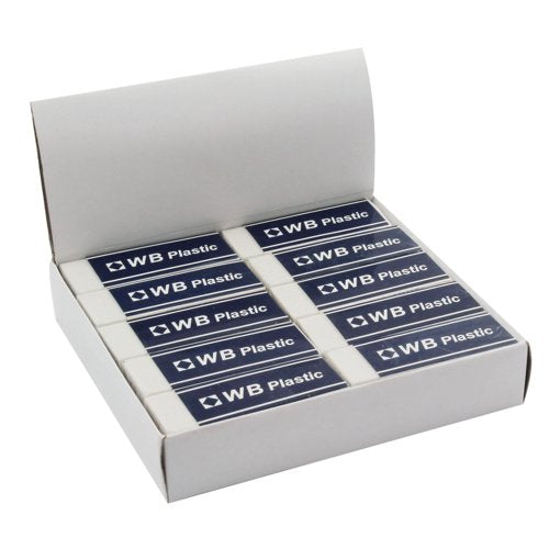 White Pencil Erasers (Pack of 20)