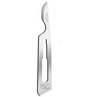Surgical Scalpel Blade 15C - Carbon Steel - Sterile x 100 -