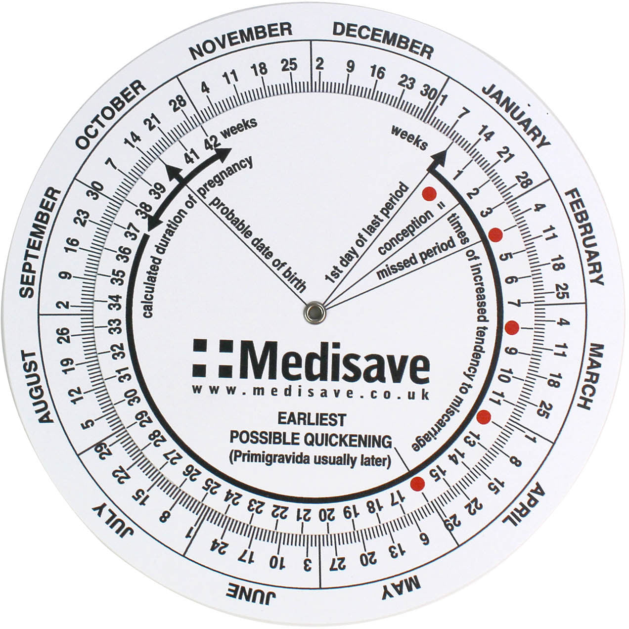 4 Pack Pregnancy Due Date Calculator Wheel - Gestation Wheel For Moms, Doctors, Midwives & Nurses