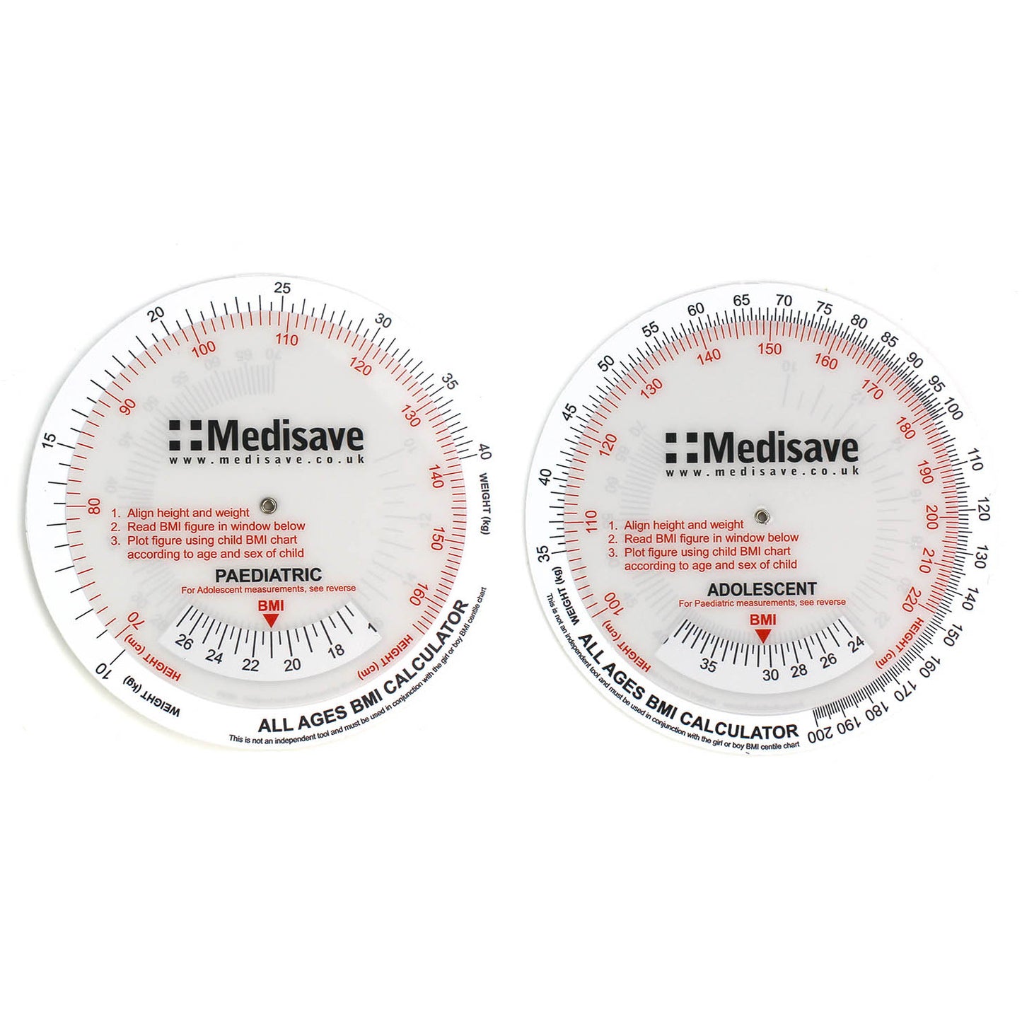 All Ages Bmi Calculator - 3 Discs - Medisave Professional