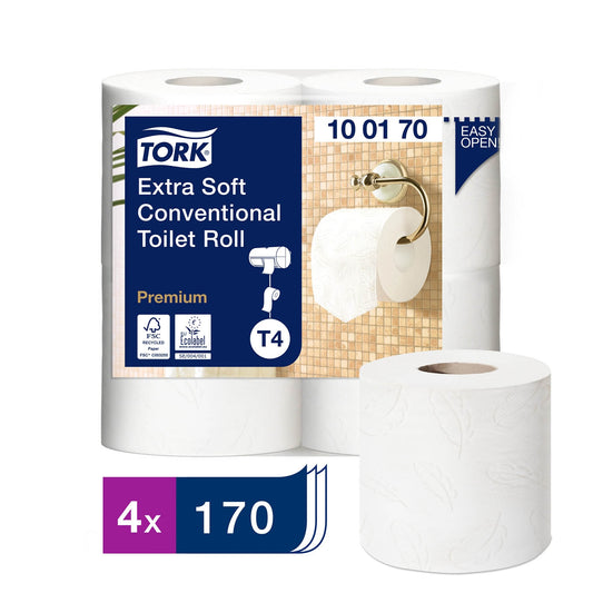 Tork Conventional Toilet Roll Premium 3Ply - 100170- 40 Rolls x 170 Sheets - Tork