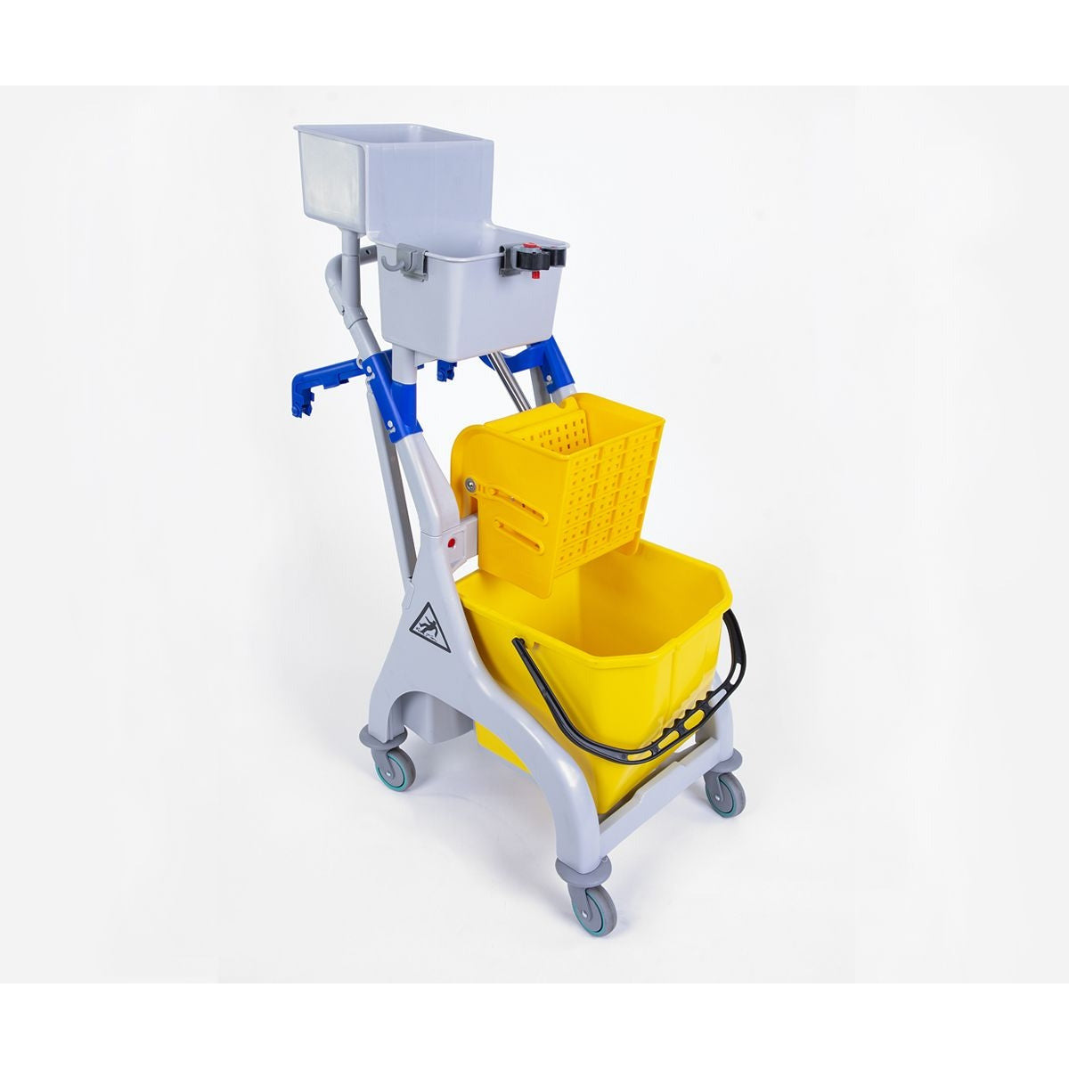 Damp Mopping Quick Response Trolley, 25 Ltr Bucket & Flat Mop Wringer -