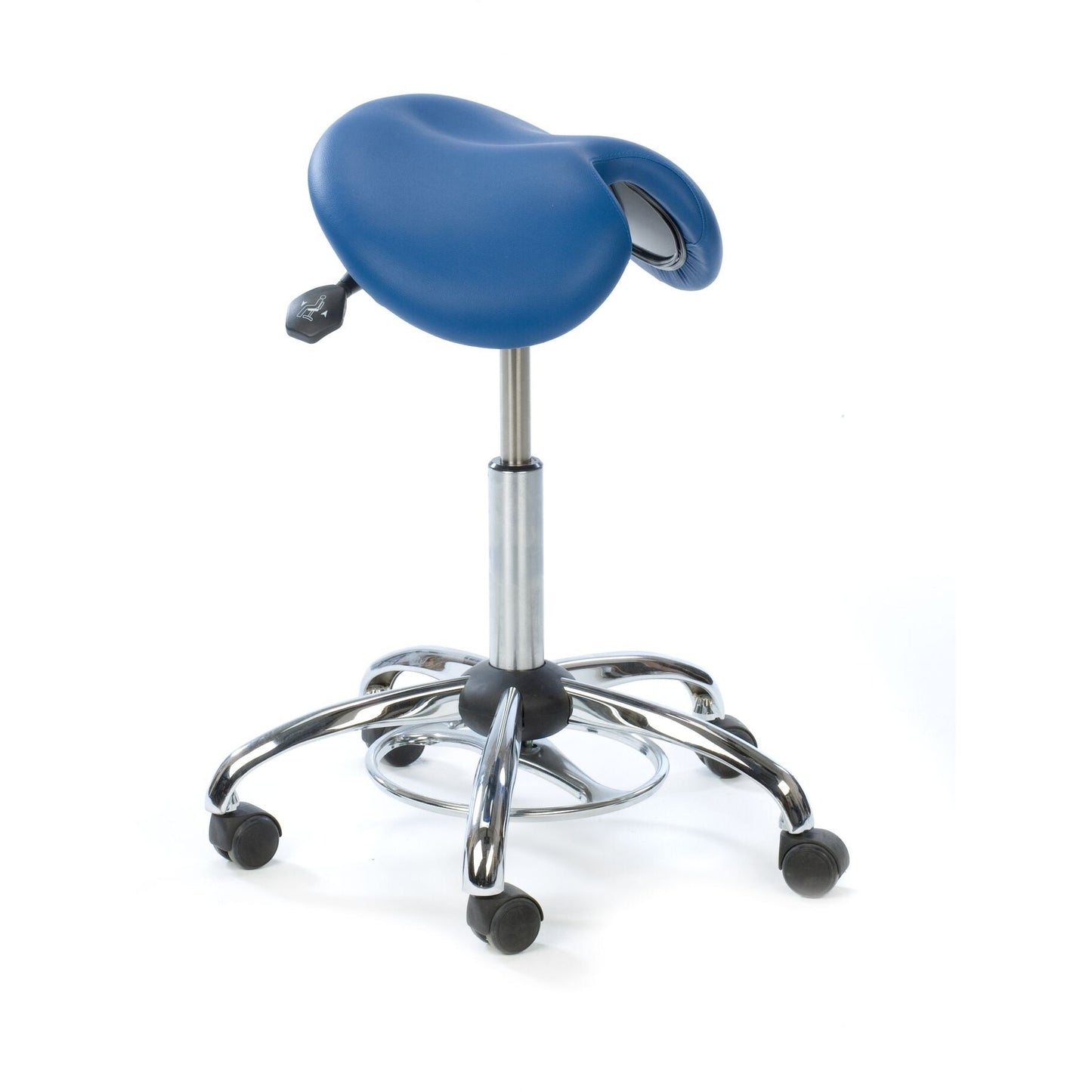 Harris Advanced Saddle Stool - Height range 53-65cm - ATLANTIC BLUE - Plinth Medical