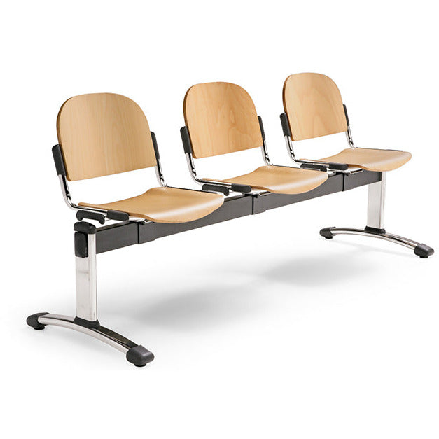 Thorndon Fixed Wooden Beam with 4 Seat Positions - Plinth Medical