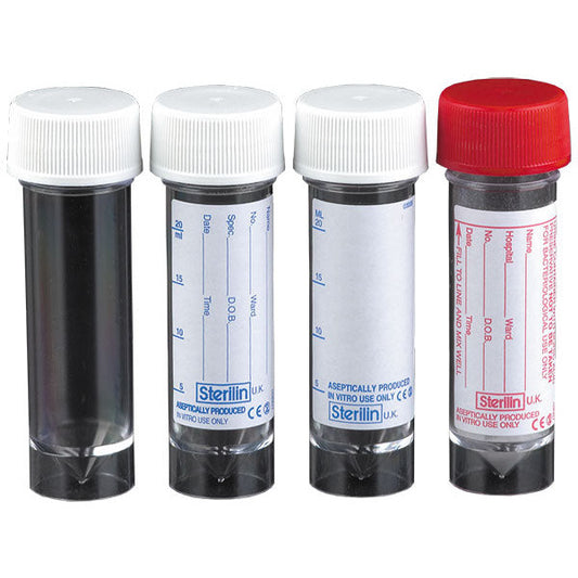 30ml Urine Bottle/Sample collection by Sterilin with Printed Label & Boric Acid x 400