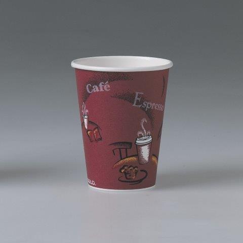 12oz Hot Paper Cup Bistro x 1000 - Bunzl Catering Supplies