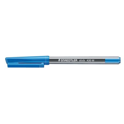 Staedtler Stick 430 Ball Point Blue Pens 0.7mm Line Width - Box of 10 - Discontinued
