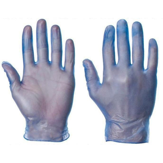 Vinyl Blue Extra Large Gloves - Powdered - Pack of 100 - Supertouch