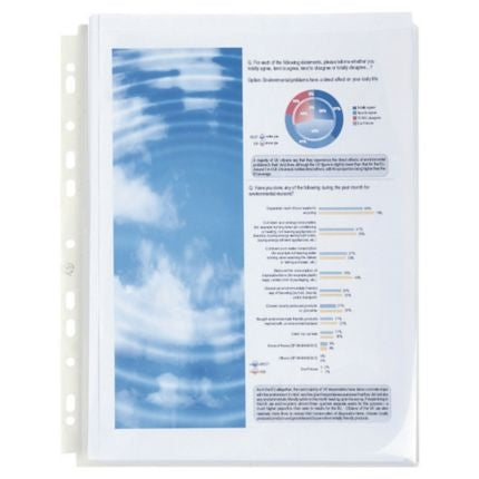 Polypropylene A4 Expanding Punched Pockets 200 Mic Pack 10 - Lyreco