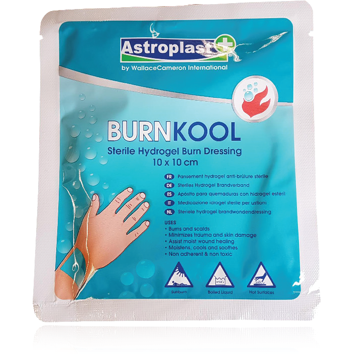 Astroplast Burn Kool Dressing 10cm x 10cm - Blue Dot