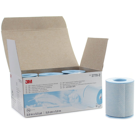 Micropore Silicone Tape - 2.5cm x 5m - Case of 96 - 8 Boxes of 12