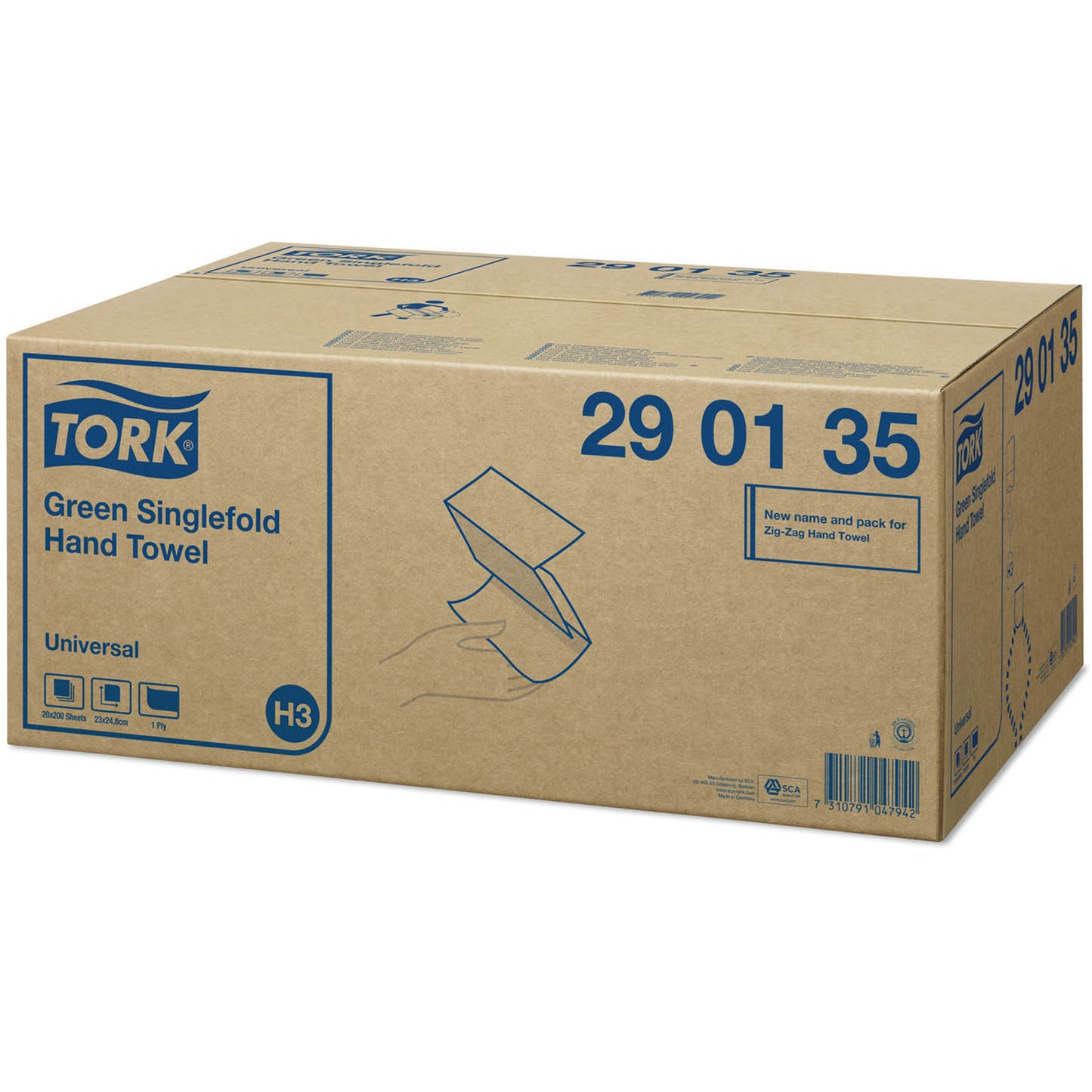 Tork Singlefold Hand Towel Advanced 2 Ply - 290163 - Case of 15 Rolls x 250 Sheets - Tork