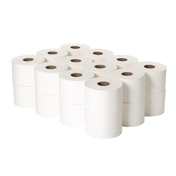 Twin Roll System White 2 ply 100m x 100mm Pack of 24 - Fourstones