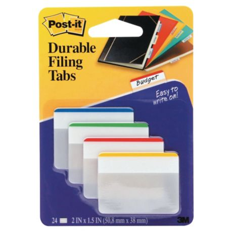 Post-It Index Filing Durable Tabs 4 X 6 - Pack of 4 - Lyreco