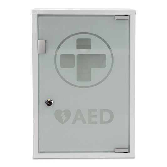 AED Metal Wall Cabinet with Glass Door - Lockable/Unalarmed (Large) - Reliance