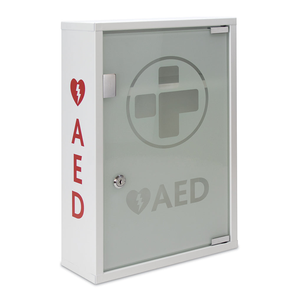 AED Metal Wall Cabinet with Glass Door - Lockable/Unalarmed (Large) - Reliance