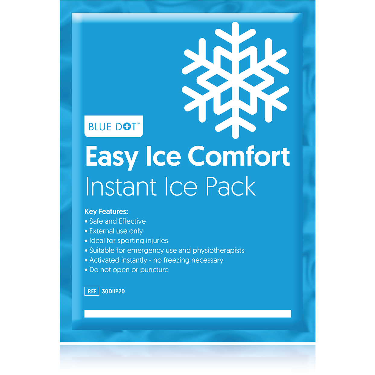 Blue Dot Easy Ice Comfort Instant Ice Pack 20cm x 15cm (Each) - Blue Dot