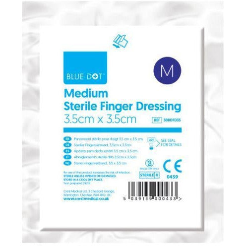 Blue Dot Finger Dressing 5.0cm x 5.0cm (Each) - Blue Dot