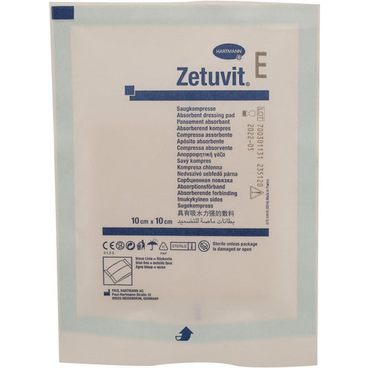 Zetuvit Absorbent Sterile Wound Pad - 10 x 10cm - Pack of 25