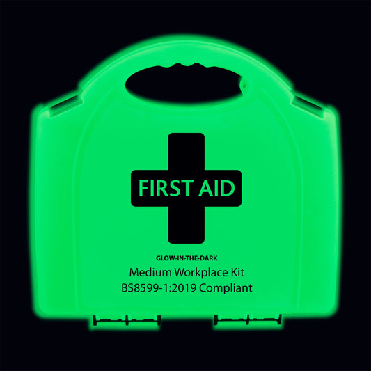 BS8599-1 Medium Workplace First Aid Kit in Glow In The Dark Aura Box - 3401