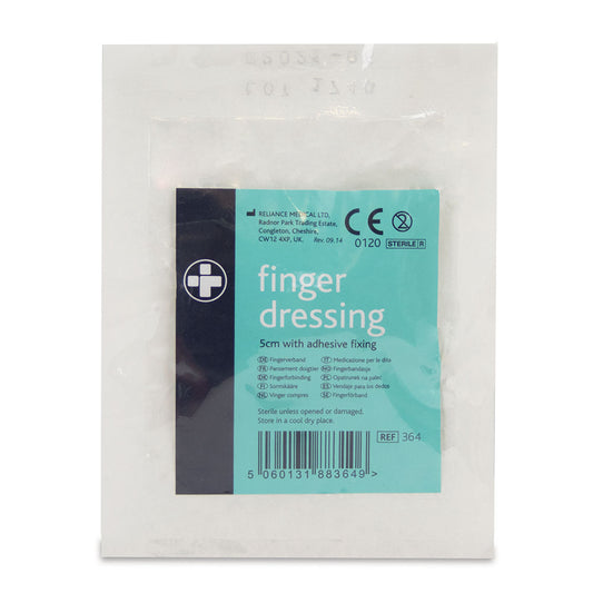 Reliance large finger dressing with adhesive fixing