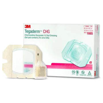 3M Tegaderm CHG Chlorhexixdine I.V. Port Dressing Kit 12 x 12cm - Box of 25 - 3M