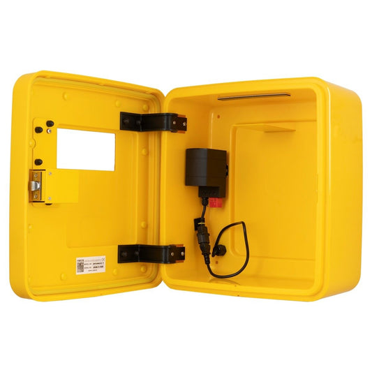 Defibstore 4000 - Defib Cabinet w/ Heater & Light - Keypad Lock - Yellow - Defib Store