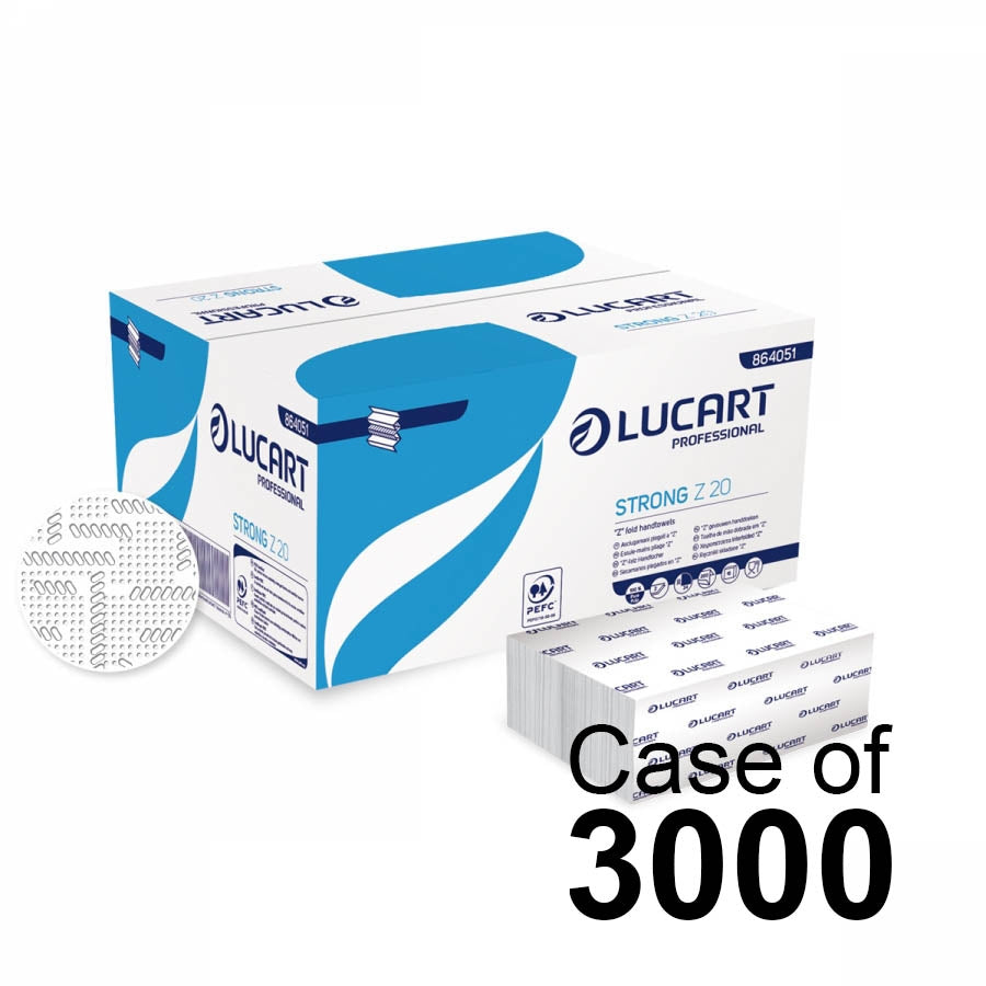 Pro Z Fold White Hand Towel- White 20 x 24cm- 1 box of 3000 Sheets - Paperline