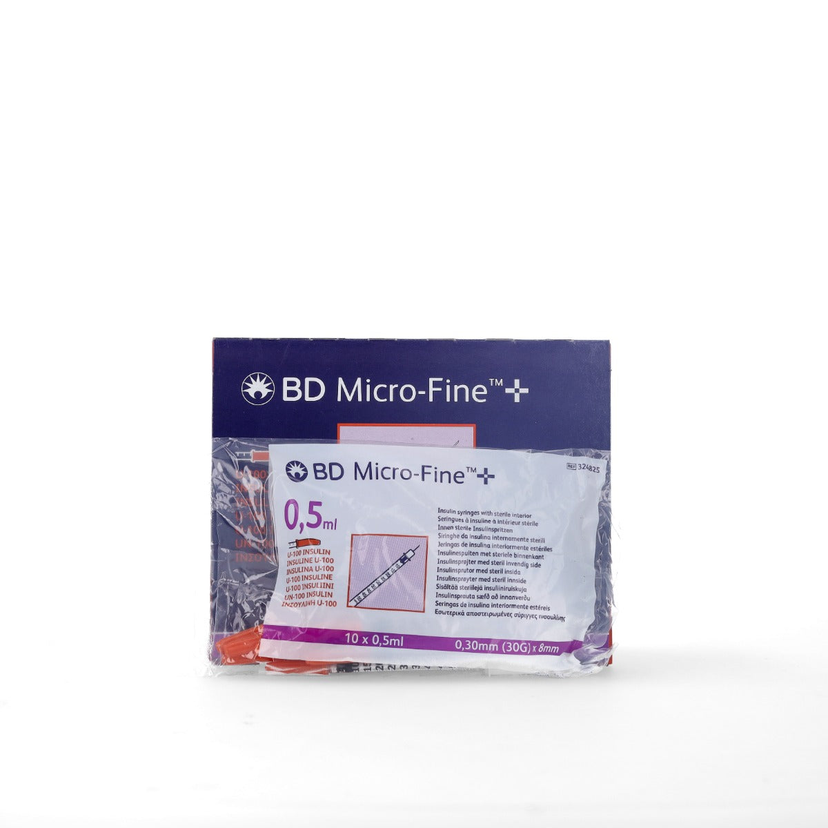 BD Micro Fine+ 0.5ml U100 Insulin Syringe & Needle 30g x 8mm x 100 - Becton Dickinson