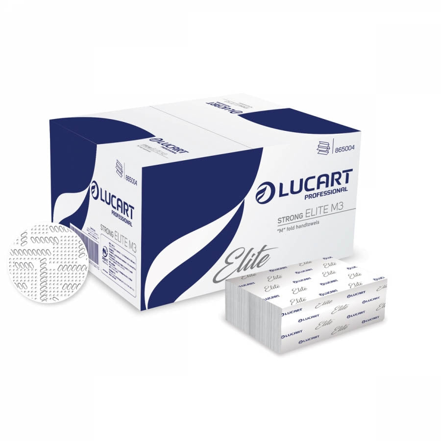 Strong Lucart M-fold 3ply - White 22.5 x 32cm (pure 865004) - Pack of 125 - Paperline