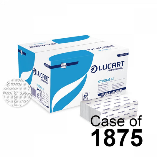 Strong Lucart M-fold 2ply - White 22.5 x 32cm (pure 865001) - 1 box of 1875 - Paperline