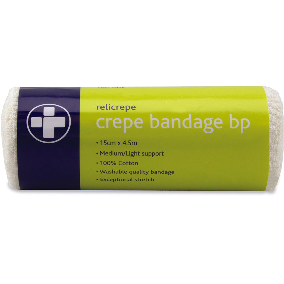 Relicrepe Bandage BP White 15cm x 4.5m - Reliance