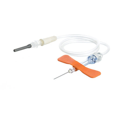 SAFETY Blood Collection Set + Luer Adapter 25G X 3/4" Tubing Length 12" (30 Cm), Single-Packed, Sterile, Not Made With Natural Rubber Latex - GBO