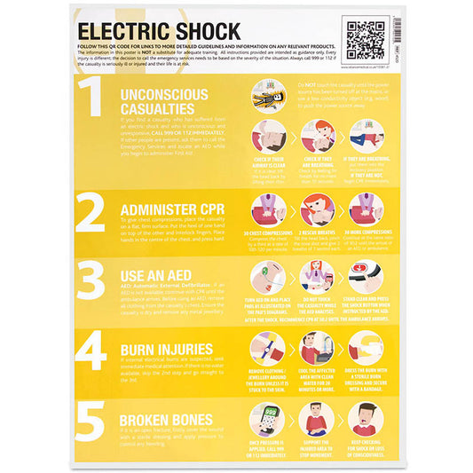 Electric Shock Guidance Poster Laminated 420mm x 594mm