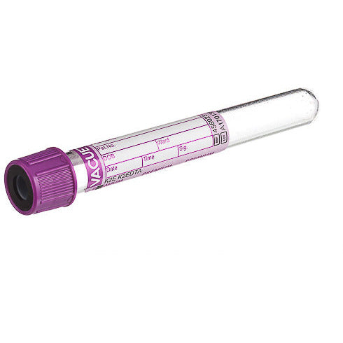 VACUETTE® TUBE 6 Ml K2E K2EDTA 13x100 Lavender Cap-Black Ring, PREMIUM - Pack Of 50 - GBO