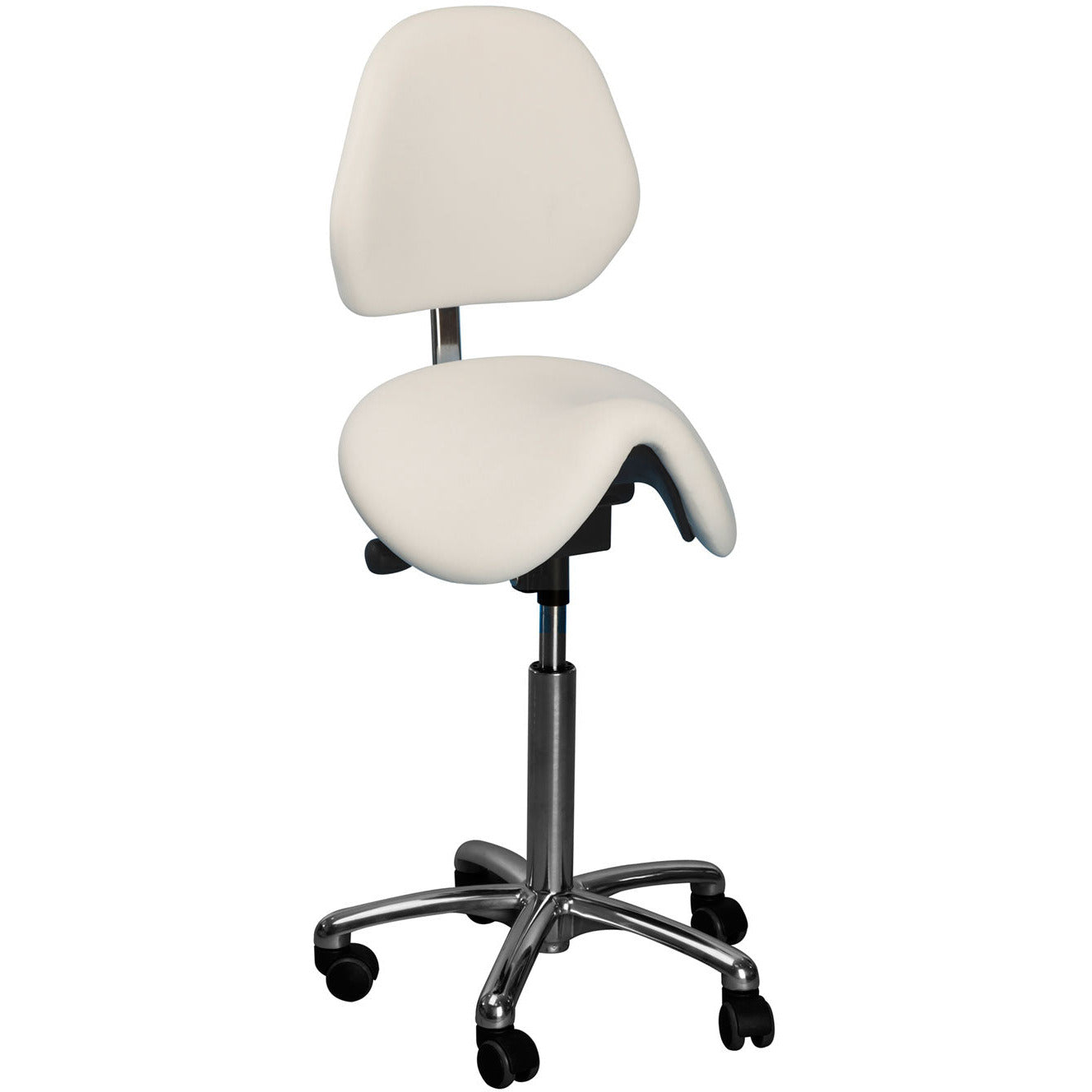 Dalton Saddle Stool with Backrest -