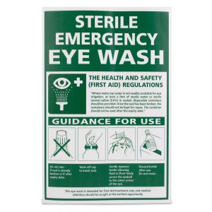 Sterile emergency eye wash - Guidance for use